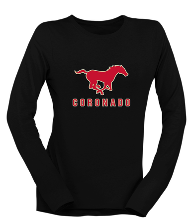 Coronado Mustangs Mascot #2 Women's Premium LS T-Shirt