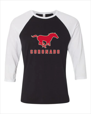 Coronado Mustangs Mascot #2 Women's Baseball T-Shirt