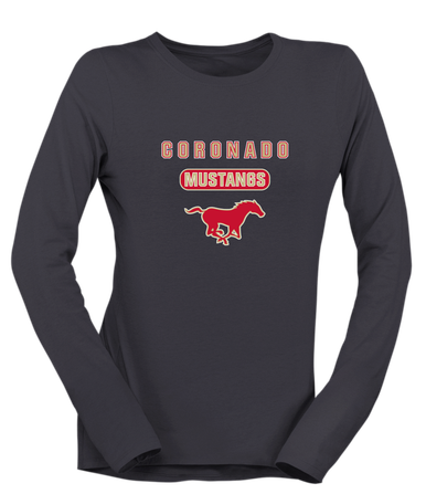 Coronado Mustangs Mascot #3 Women's Premium LS T-Shirt