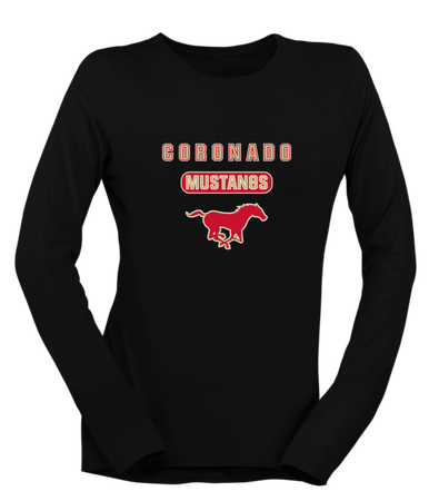 Coronado Mustangs Mascot #3 Women's LS T-Shirt