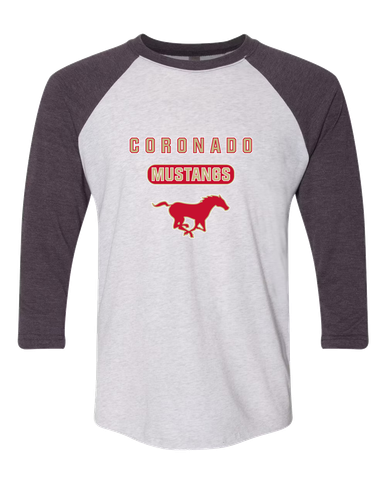 Coronado Mustangs Mascot #3 Women's Baseball T-Shirt