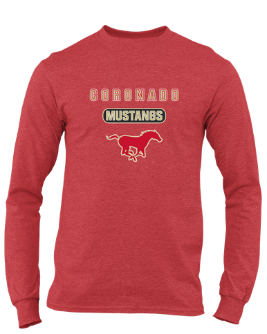 Coronado Mustangs Mascot #3 Men's LS T-Shirt