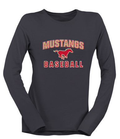 Coronado Mustangs Baseball #1 Women's Premium LS T-Shirt