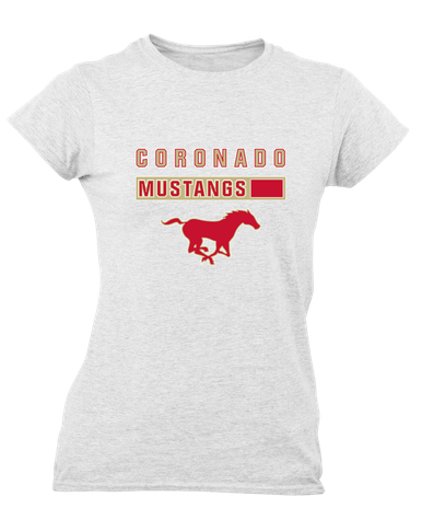Coronado Mustangs Mascot #7 Women's Premium SS T-Shirt