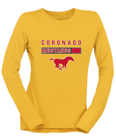 Coronado Mustangs Mascot #7 Women's LS T-Shirt