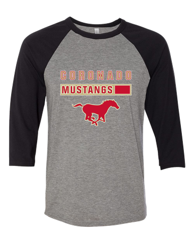 Coronado Mustangs Mascot #7 Women's Baseball T-Shirt