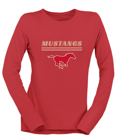 Coronado Mustangs Mascot #8 Women's LS T-Shirt