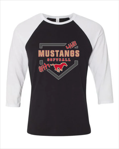Coronado Mustangs Softball #2 Women's Baseball T-Shirt