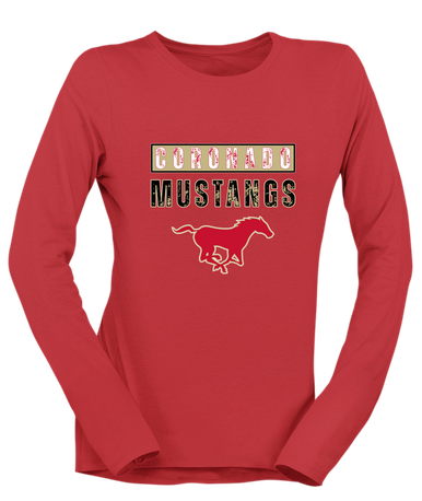 Coronado Mustangs Mascot #9 Women's LS T-Shirt