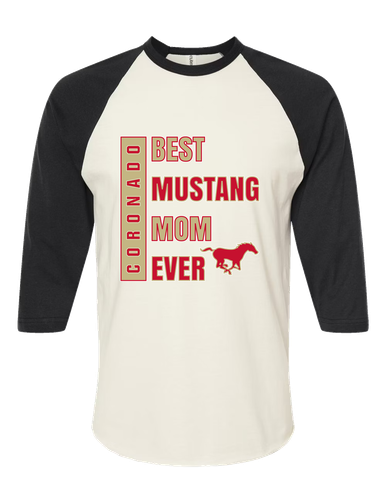 Coronado Mustangs Best Mustang Mom Women's Baseball T-Shirt