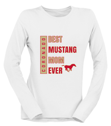 Coronado Mustangs Best Mustang Mom Women's Premium LS T-Shirt