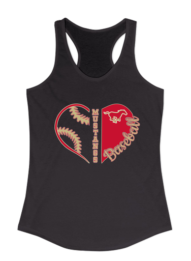 Coronado Mustangs Heart Baseball Women's Tank Top