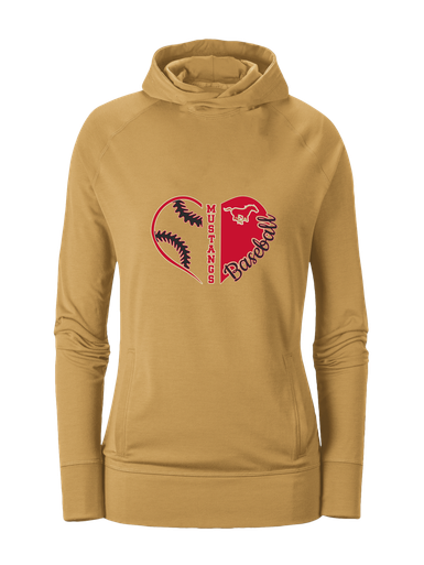 Coronado Mustangs Heart Baseball Women's Hoodie