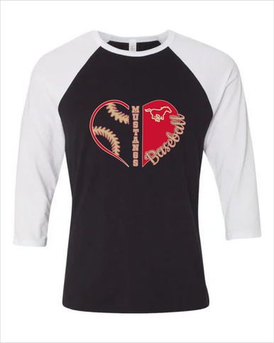 Coronado Mustangs Heart Baseball Women's Baseball T-Shirt