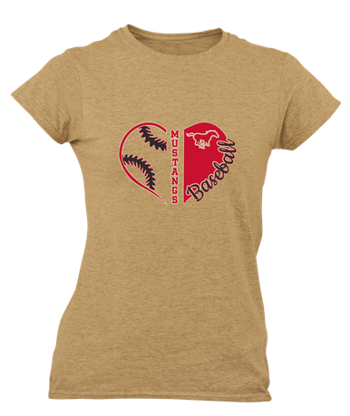 Coronado Mustangs Heart Baseball Women's Premium SS T-Shirt