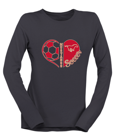 Coronado Mustangs Heart Soccer Women's Premium LS T-Shirt
