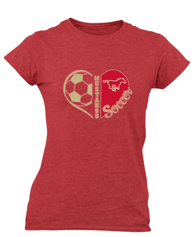 Coronado Mustangs Heart Soccer Women's Premium SS T-Shirt