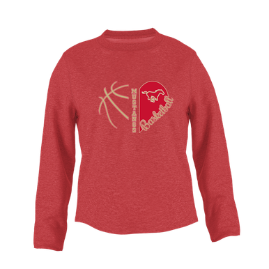 Coronado Mustangs Heart Basketball Women's Sweatshirt