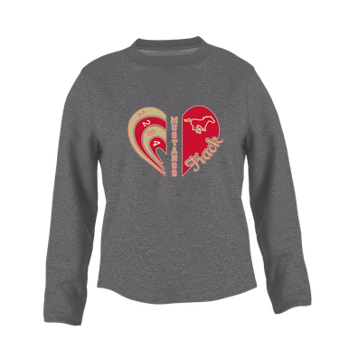 Coronado Mustangs Heart Track Women's Sweatshirt