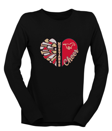 Coronado Mustangs Heart Cheer Women's Premium LS T-Shirt