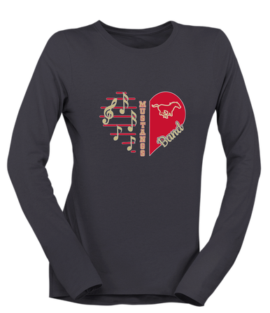 Coronado Mustangs Heart Band Women's Premium LS T-Shirt