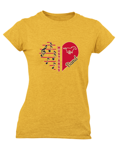 Coronado Mustangs Heart Band Women's SS T-Shirt