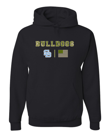 Stone Bridge Bulldogs SB Camo Flag Men's Premium Hoodie