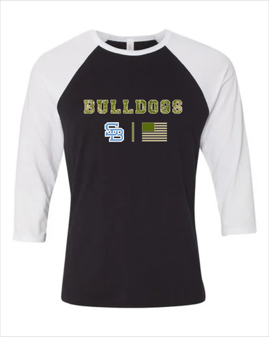 Stone Bridge Bulldogs SB Camo Flag Men's Baseball T-Shirt