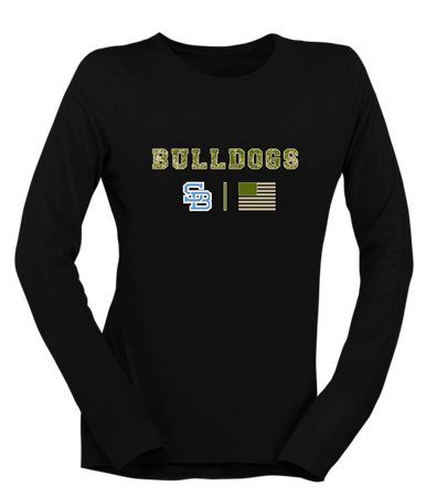Stone Bridge Bulldogs SB Camo Flag Women's LS T-Shirt