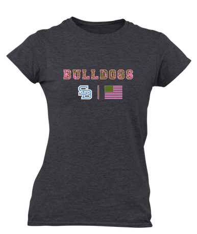 Stone Bridge Bulldogs SB Pink Camo Flag Women's Premium SS T-Shirt