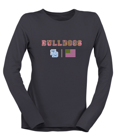 Stone Bridge Bulldogs SB Pink Camo Flag Women's Premium LS T-Shirt
