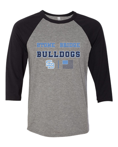 Stone Bridge Bulldogs SB Spirit Flag Men's Baseball T-Shirt