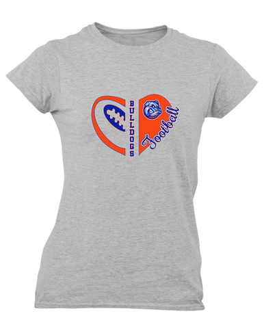 Freeport Bulldogs Heart Football Women's SS T-Shirt