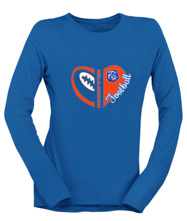Freeport Bulldogs Heart Football Women's Premium LS T-Shirt