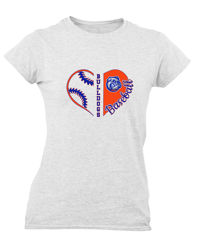 Freeport Bulldogs Heart Baseball Women's Premium SS T-Shirt