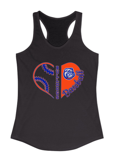 Freeport Bulldogs Heart Baseball Women's Tank Top
