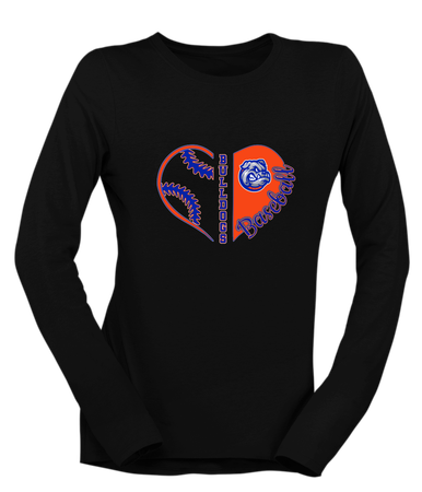 Freeport Bulldogs Heart Baseball Women's Premium LS T-Shirt