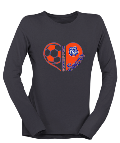 Freeport Bulldogs Heart Soccer Women's LS T-Shirt
