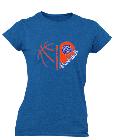 Freeport Bulldogs Heart Basketball Women's SS T-Shirt