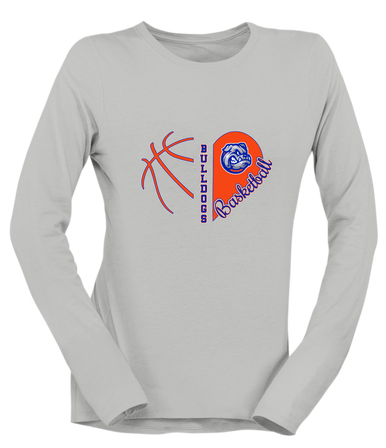 Freeport Bulldogs Heart Basketball Women's Premium LS T-Shirt
