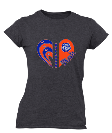 Freeport Bulldogs Heart Track Women's SS T-Shirt