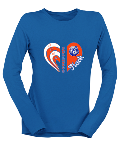 Freeport Bulldogs Heart Track Women's Premium LS T-Shirt