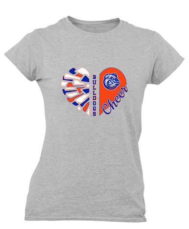 Freeport Bulldogs Heart Cheer Women's Premium SS T-Shirt