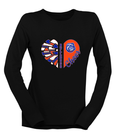 Freeport Bulldogs Heart Cheer Women's Premium LS T-Shirt