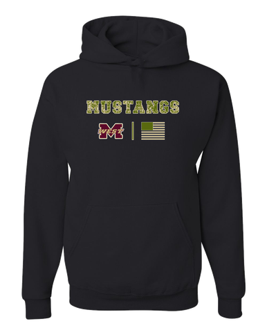 Magnolia West Mustangs Camo Flag Men's Premium Hoodie
