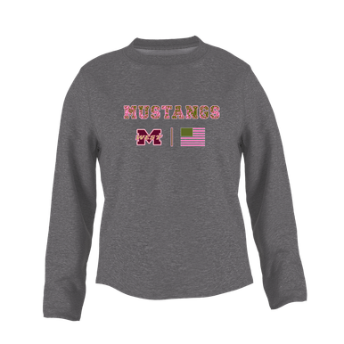 Magnolia West Mustangs Pink Camo Flag Women's Sweatshirt