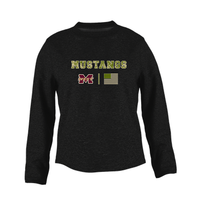 Magnolia West Mustangs Camo Flag Women's Sweatshirt