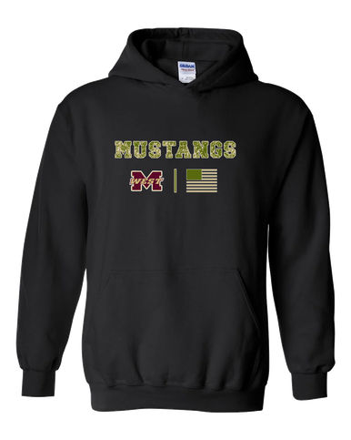 Magnolia West Mustangs Camo Flag Men's Hoodie