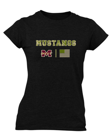 Magnolia West Mustangs Camo Flag Women's SS T-Shirt