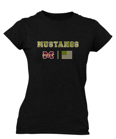 Magnolia West Mustangs Camo Flag Women's Premium SS T-Shirt
